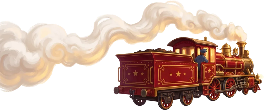 The steam train departing